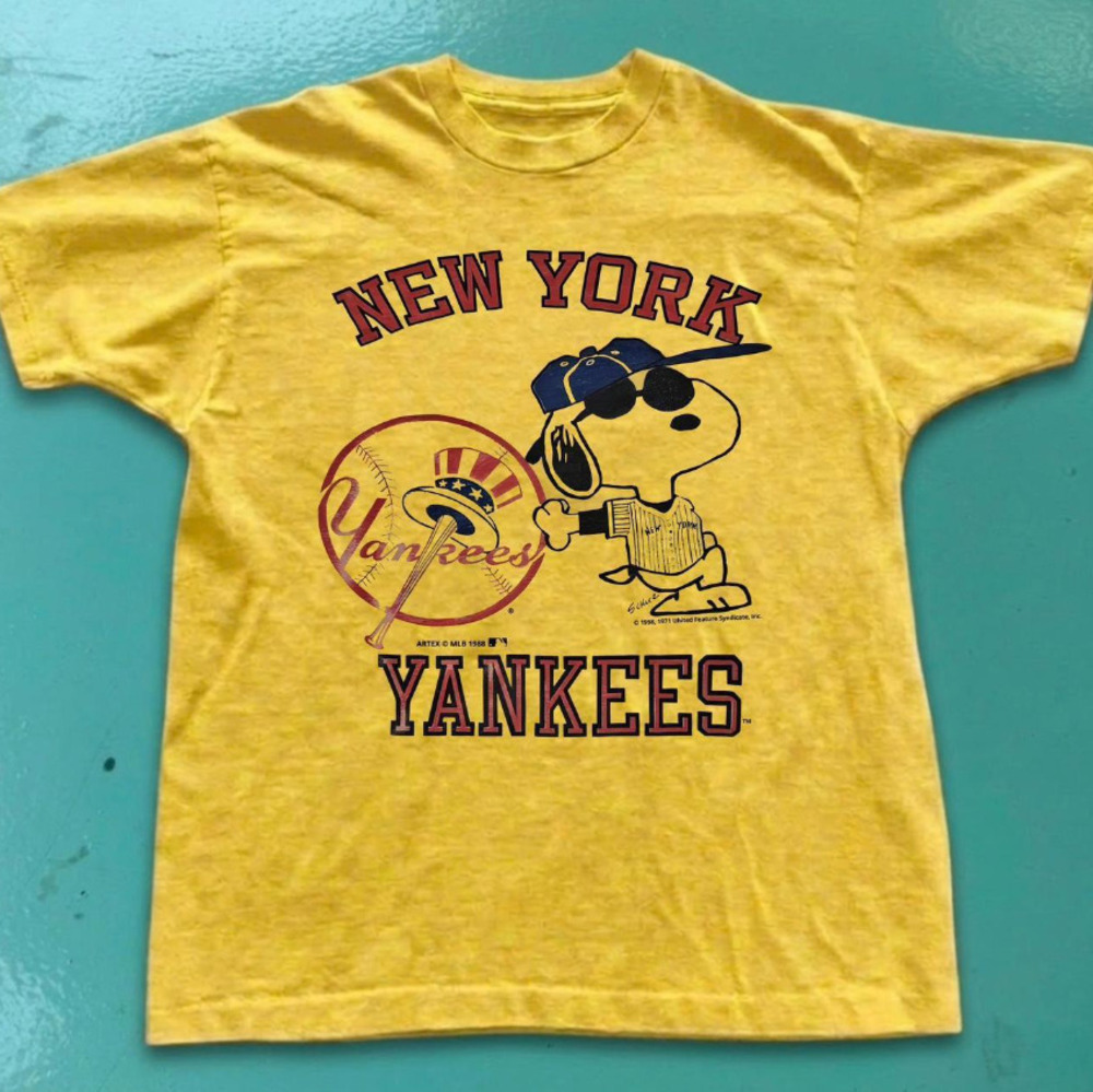 New York Yankees Snoopy Joe Cool Sporty Yellow T-Shirt